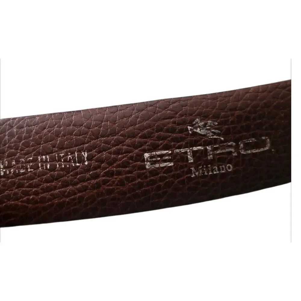 ETRO Milano Genuine Leather Men Belt Made in Italy Size 50